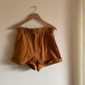 Universal Thread, high waist caramel colored shorts. Elastic waist.